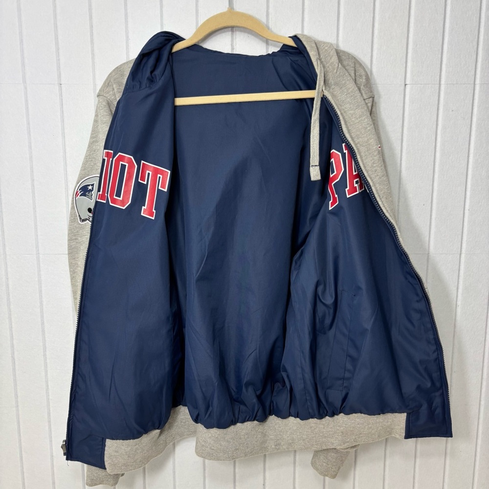 NFL New England Patriots reversible Blue Gray Jacket with Logo Size M - Picture 8 of 13